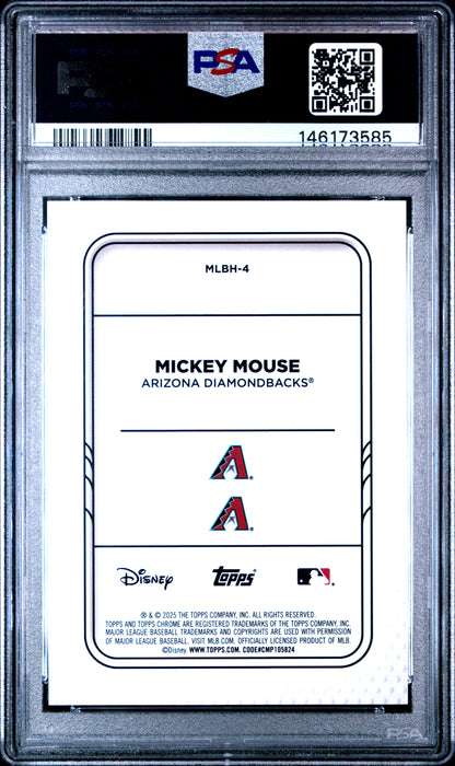Mickey Mouse 2025 Topps Chrome Disney Mickey and Friends Diamondbacks PSA 10 Gem Mint