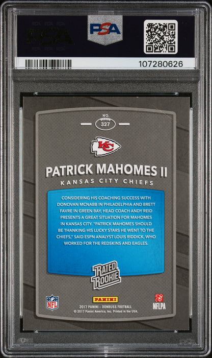 Patrick Mahomes 2017 Donruss RC #327 PSA 4 Vg-Ex