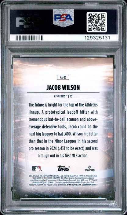 Jacob Wilson 2025 Topps Home Field Advantage Rookie #HA22 PSA 8.5 Nm-Mint+