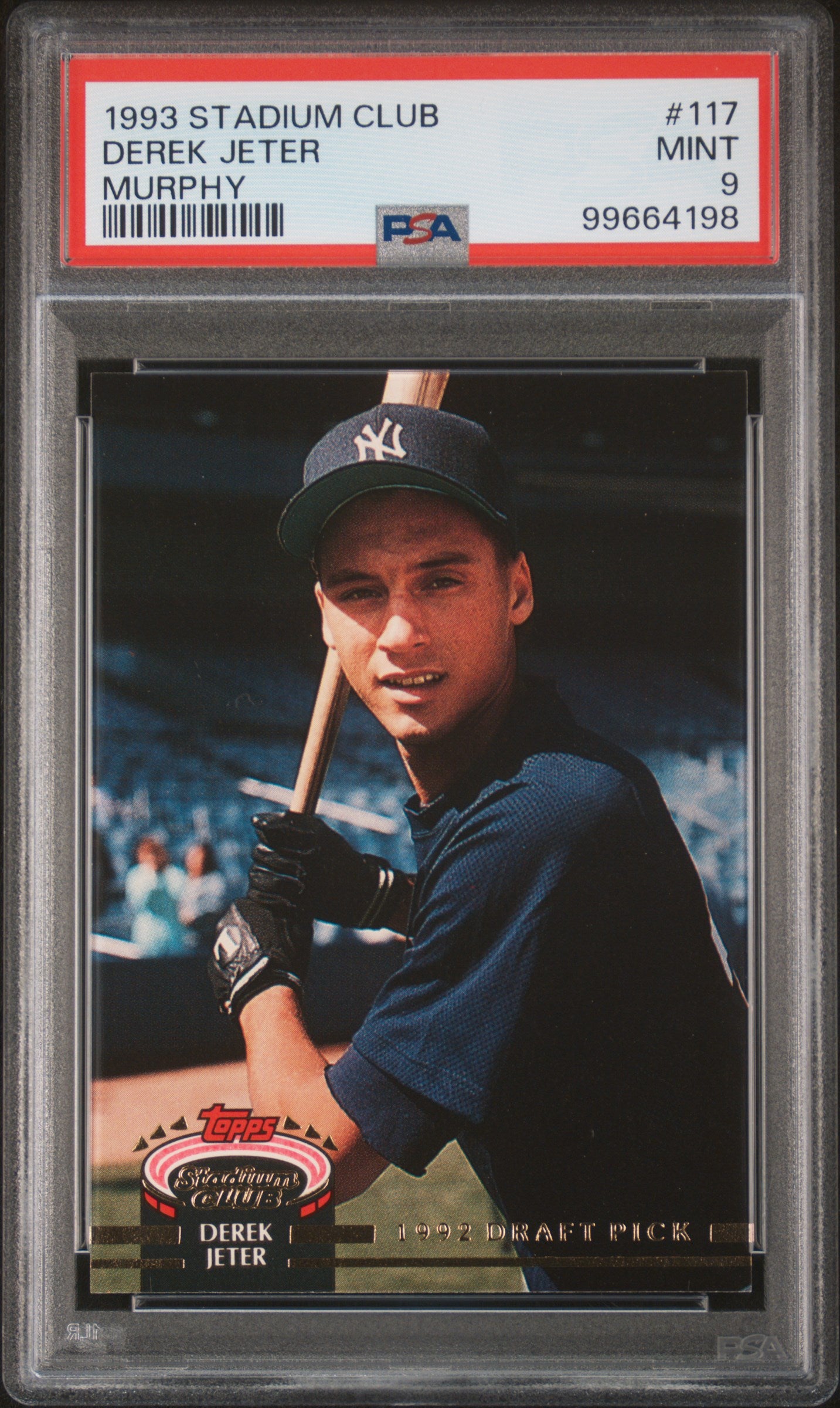 Derek Jeter 1993 Stadium Club Murphy Rookie #117 PSA 9 Mint