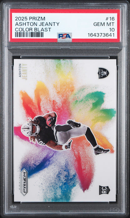 Ashton Jeanty 2025 Panini Prizm Color Blast PSA 10 Gem Mint