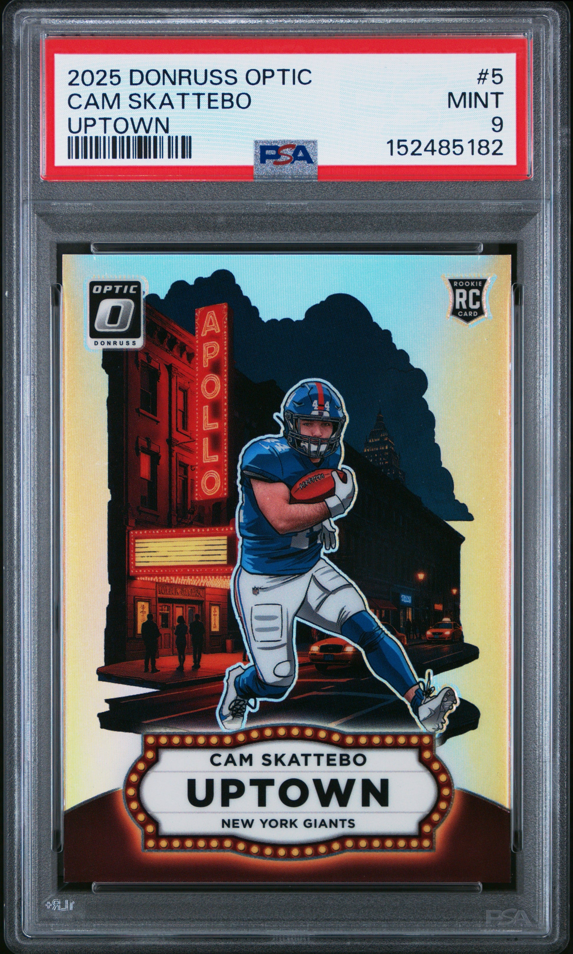 Cam Skattebo 2025 DOnruss Optic Uptown Rookie PSA 9 Mint