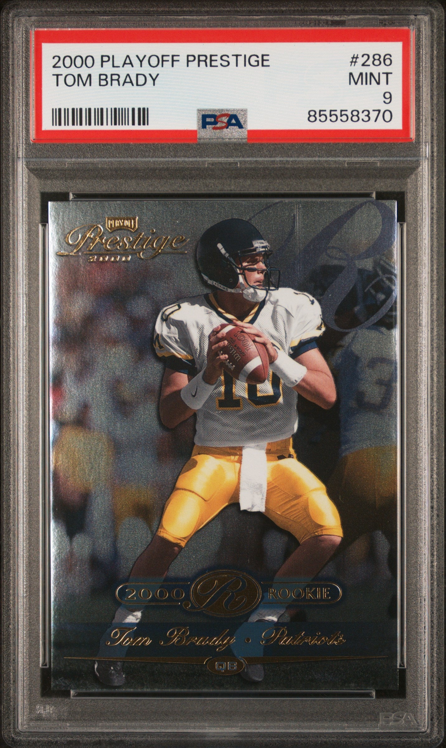 Tom Brady 2000 Playoff Prestige #286 Rookie #2246/2500 PSA 9 Mint