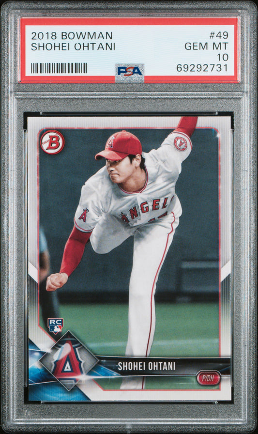 Shohei Ohtani 2018 Bowman Rookie #49 PSA 10 Gem Mint 2731