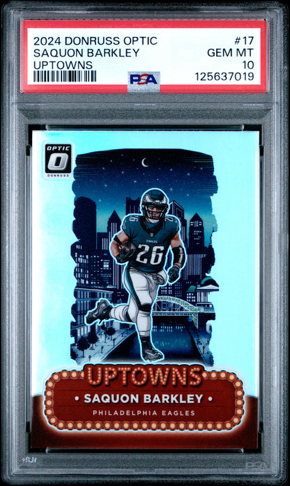 Saquon Barkley 2024 Donruss Optic Uptowns PSA 10 Gem Mint