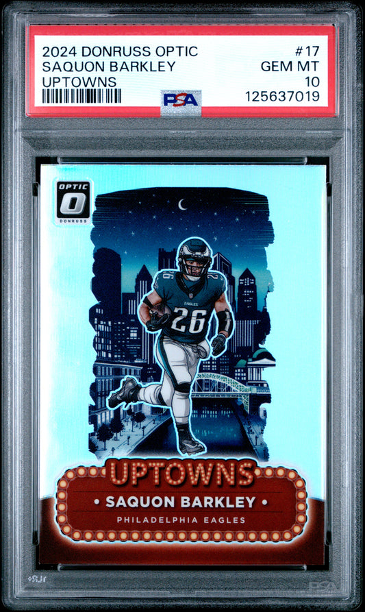 Saquon Barkley 2024 Donruss Optic Uptowns PSA 10 Gem Mint