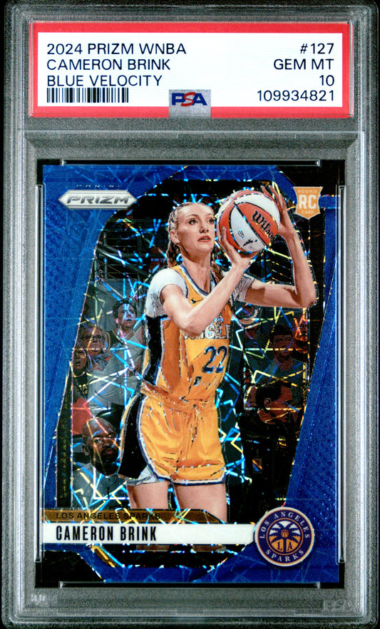 Cameron Brink 2024 Panini Prizm WNBA #127 Blue Velocity PSA 10 Gem Mint