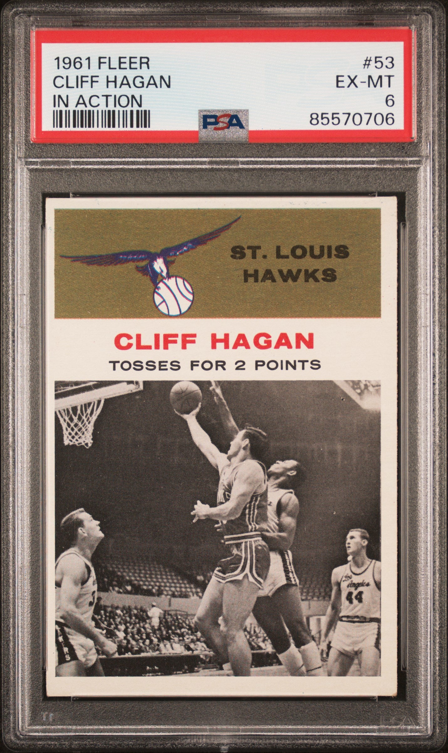 Cliff Hagan 1961 Fleer In Action #53 PSA 6 Ex-Mint