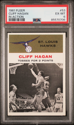 Cliff Hagan 1961 Fleer In Action #53 PSA 6 Ex-Mint