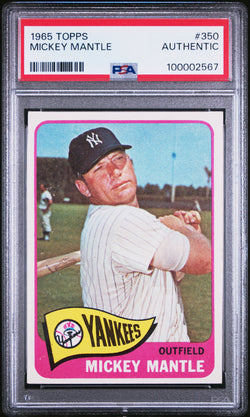 Mickey Mantle 1965 Topps #350 PSA Auth 2567