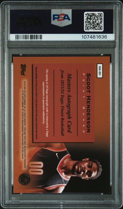 Scoot Henderson 2023 Topps Finest Black Geometric Auto #10/25 PSA 9 Auto 10