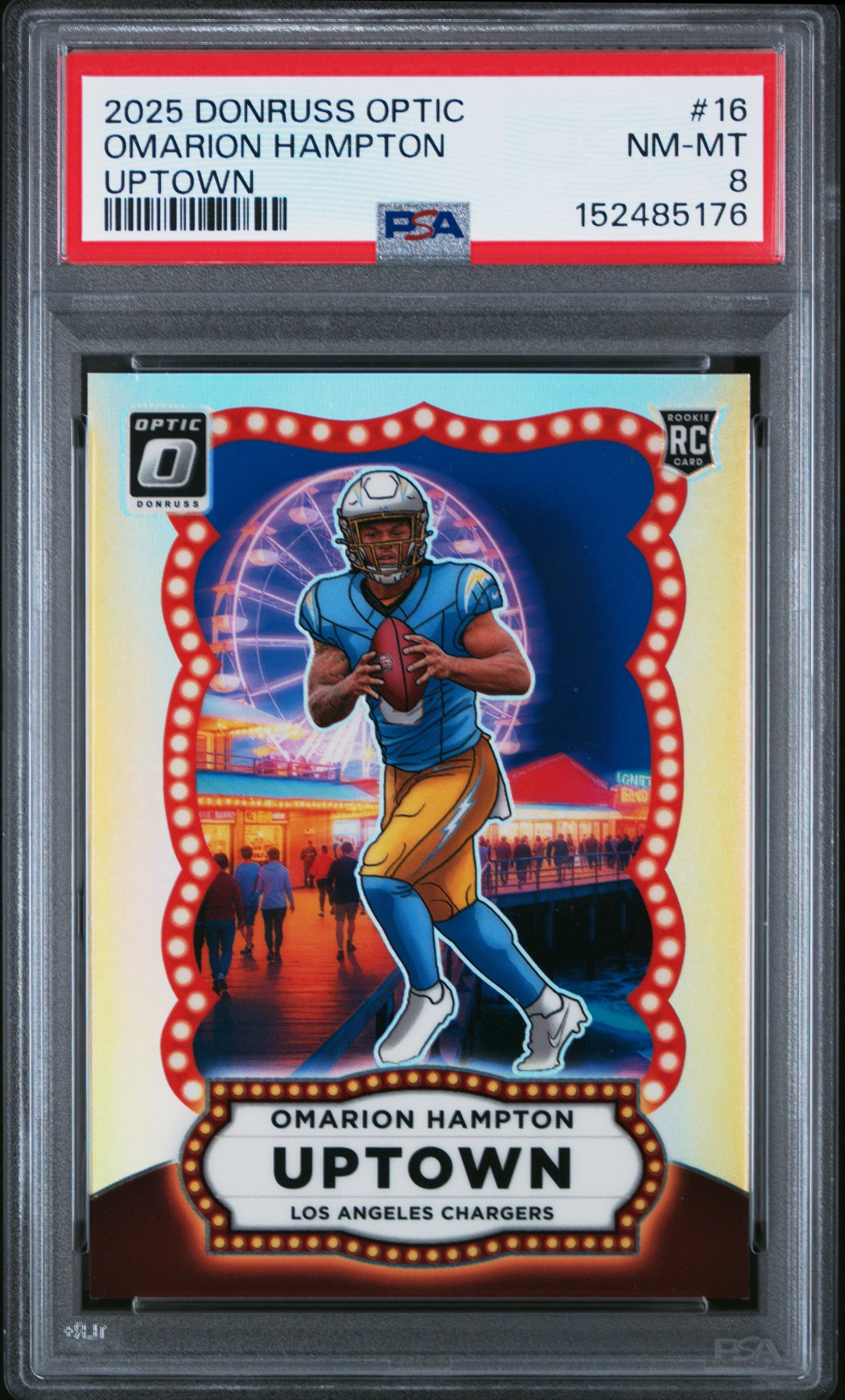 Omarion Hampton 2025 Donruss Optic Uptown Rookie #16 PSA 8 Nm-Mint