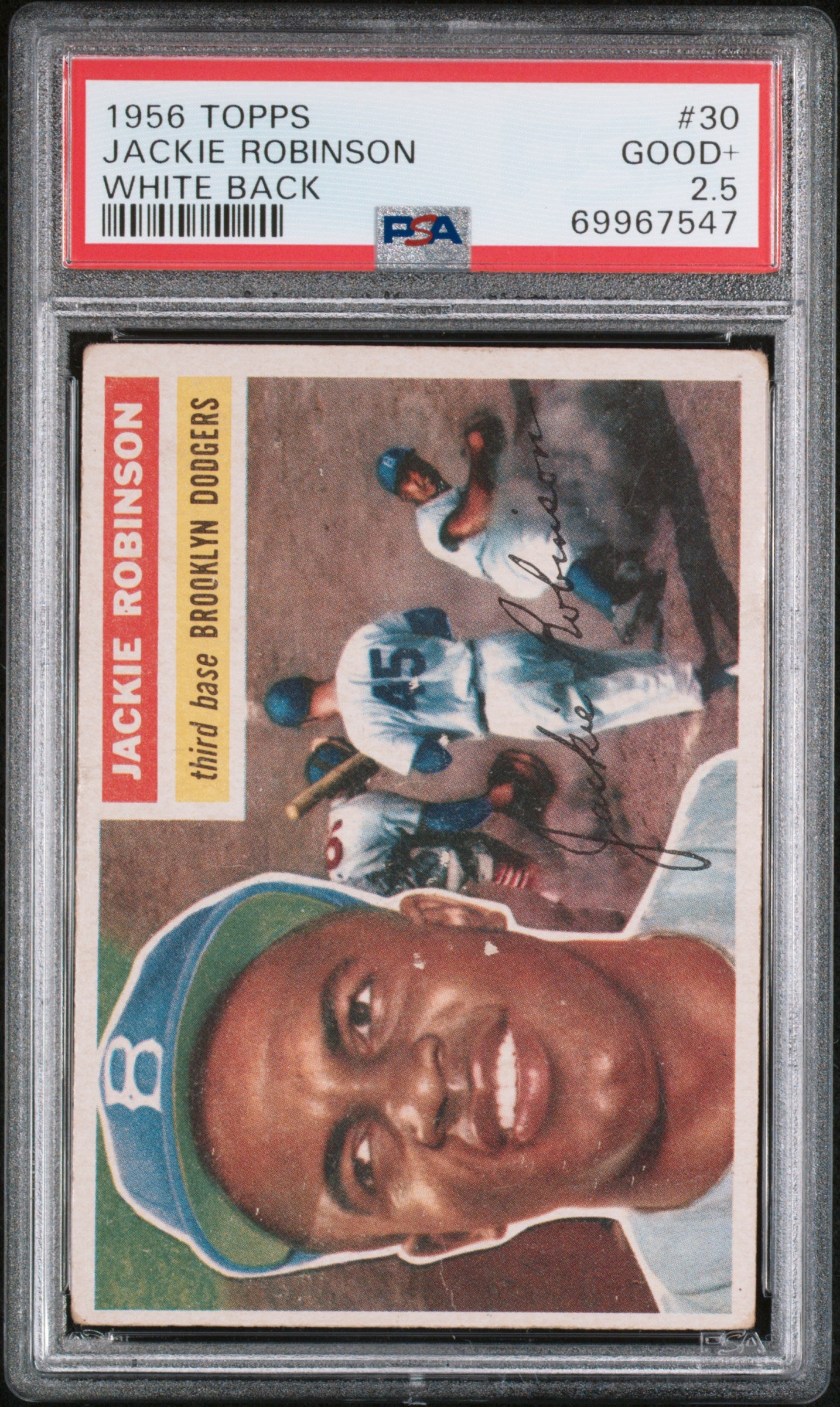 Jackie Robinson 1956 Topps White Back #30 PSA 2.5 Good+