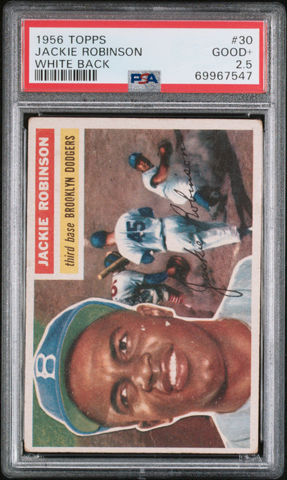 Jackie Robinson 1956 Topps White Back #30 PSA 2.5 Good+