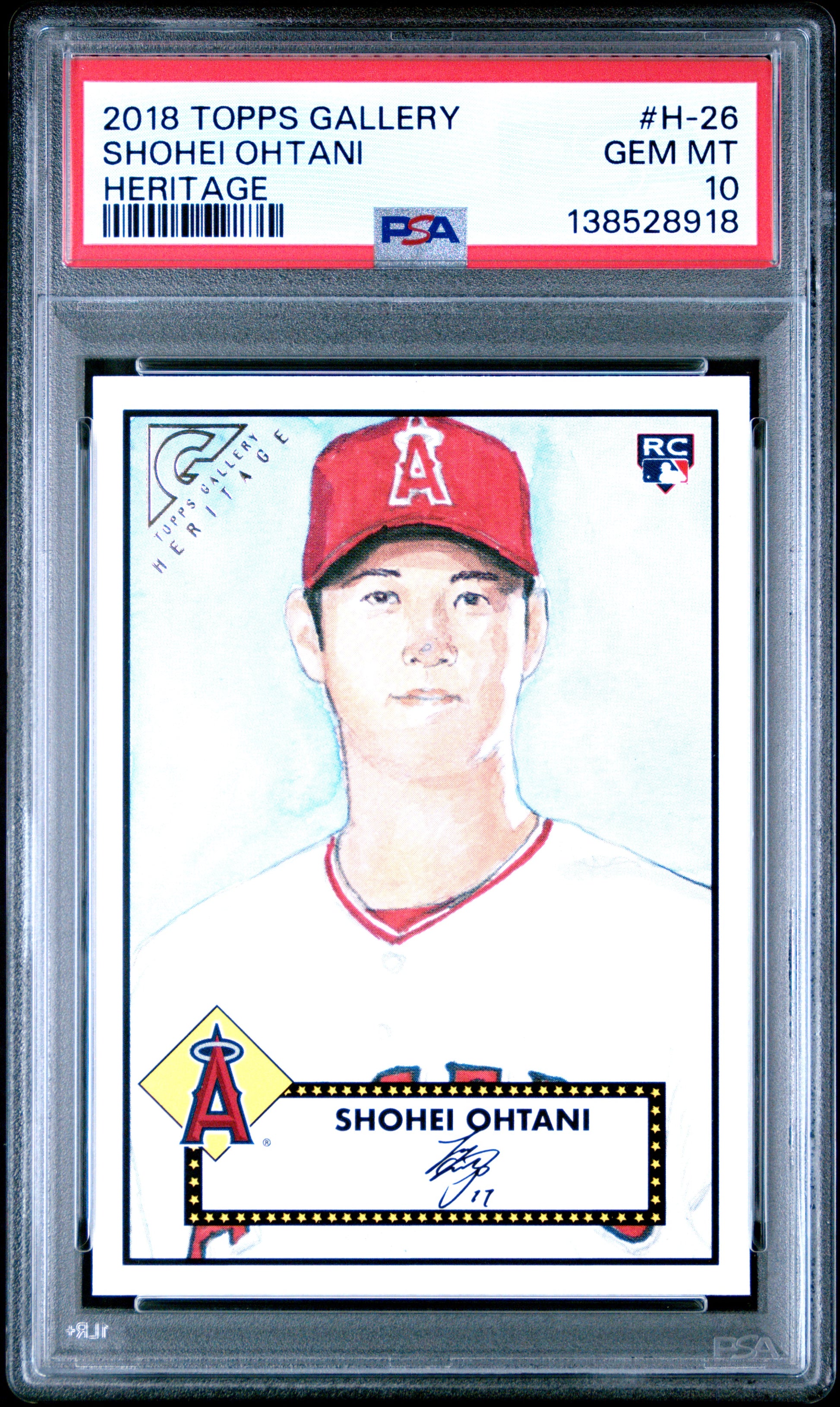 Shohei Ohtani 2018 Topps Gallery Heritage Rookie #H26 PSA 10 Gem Mint