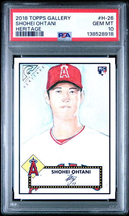 Shohei Ohtani 2018 Topps Gallery Heritage Rookie #H26 PSA 10 Gem Mint