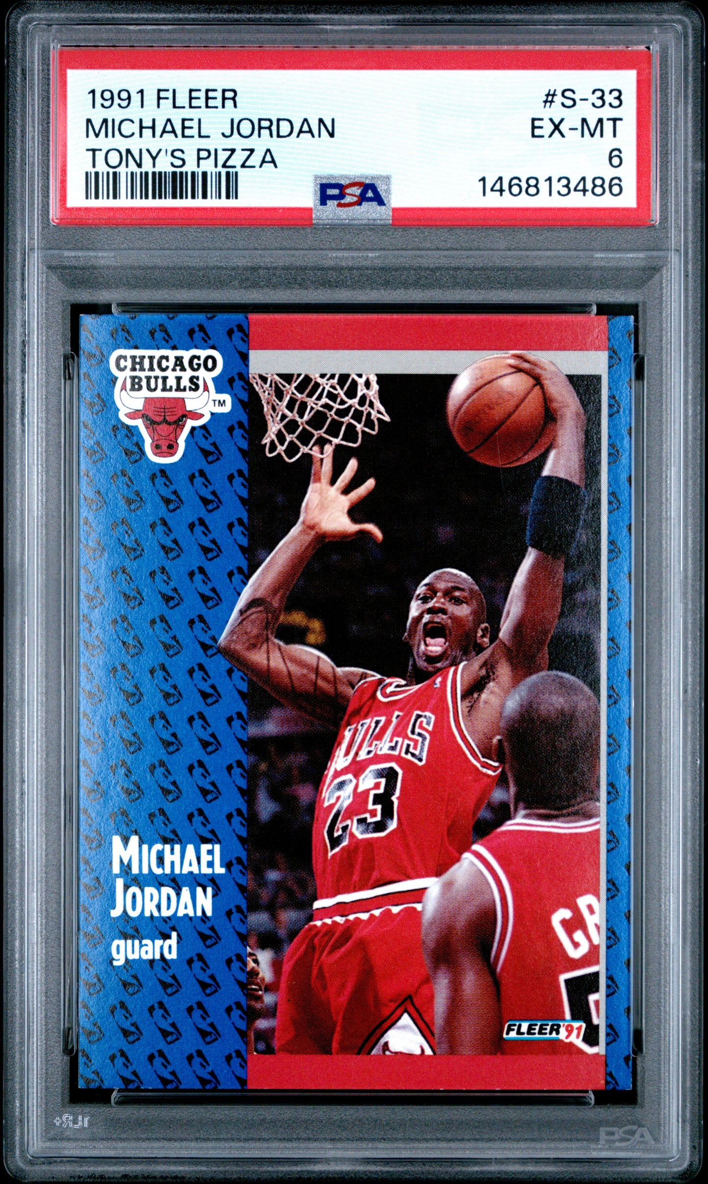 Michael Jordan 1991 Fleer Tony's Pizza #S-33 PSA 6 Ex-Mint