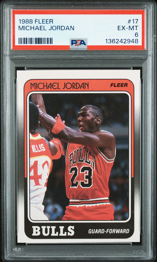 Michael Jordan 1988 Fleer #17 PSA 6 Ex-Mint 2948