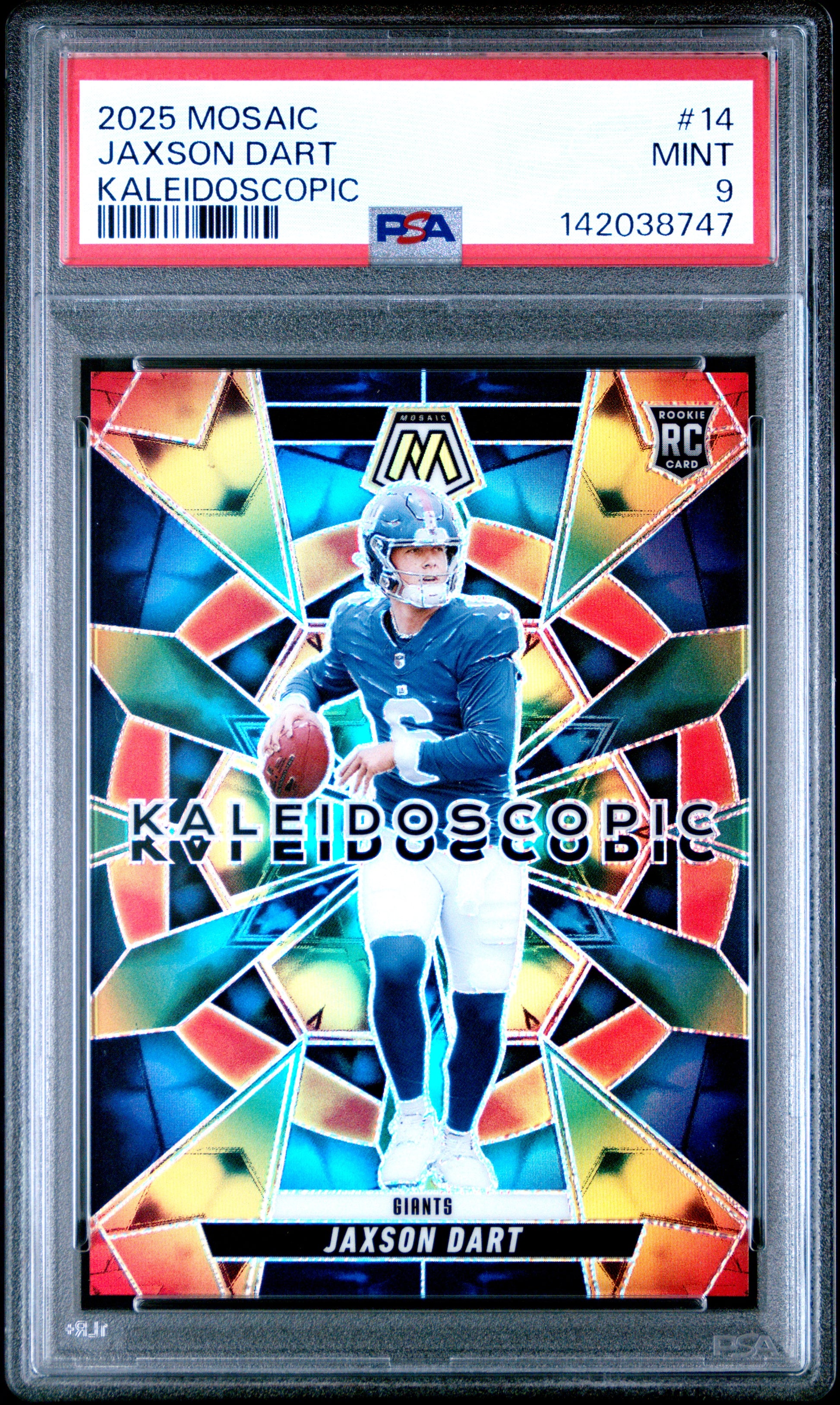Jaxson Dart 2025 Mosaic Kaleidoscopic #14 PSA 9 Mint