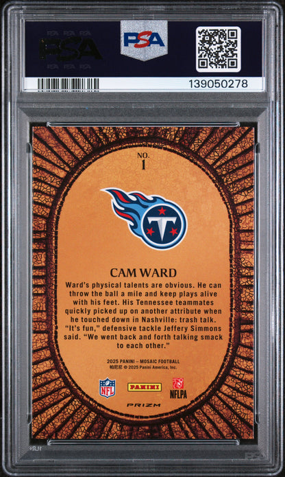 Cam Ward 2025 Panini Mosaic Micro Mosaic PSA 10 Gem Mint