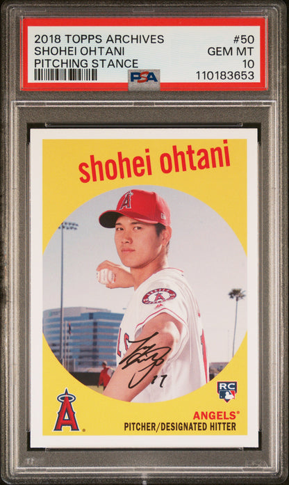 Shohei Ohtani 2018 Topps Archives RC #50 PSA 10 Gem Mint