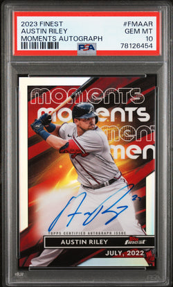 Austin Riley 2023 Topps Finest Moments Autograph PSA 10 Gem Mint