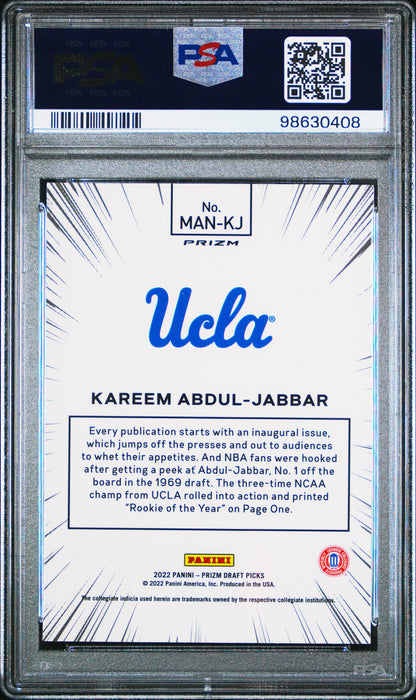 Kareem Abdul-Jabbar 2022 Panini Prizm Draft Picks Manga PSA 9 Mint