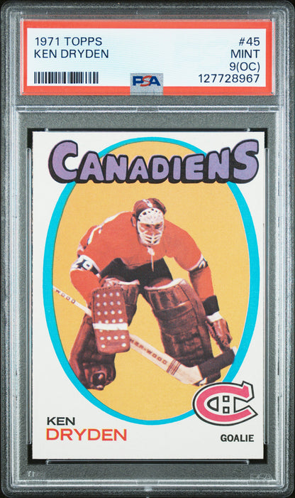 Ken Dryden 1971 Topps Rookie #45 PSA 9 Mint OC