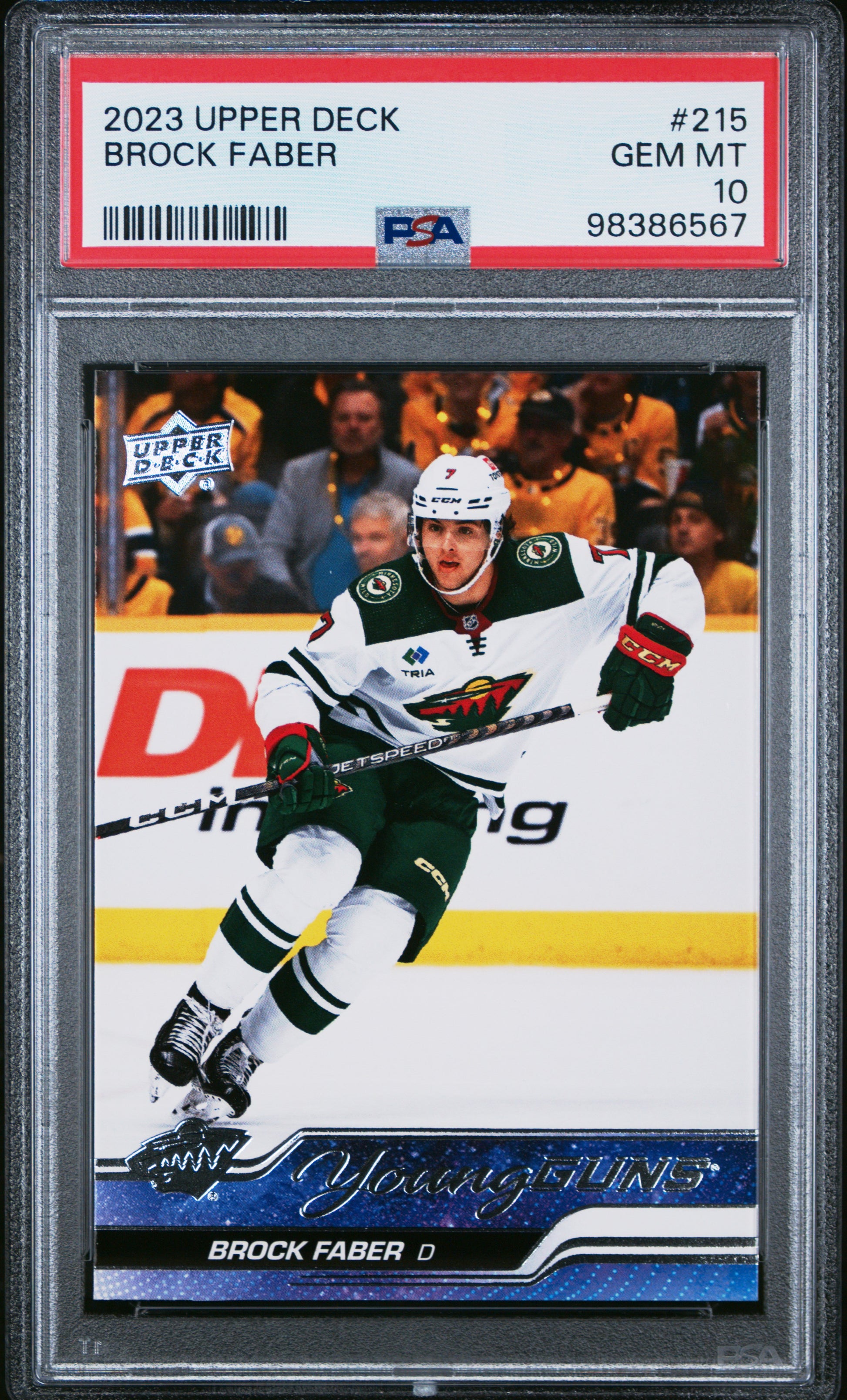Brock Faber 2023 Upper Deck Rookie #215 PSA 10 Gem Mint 6567