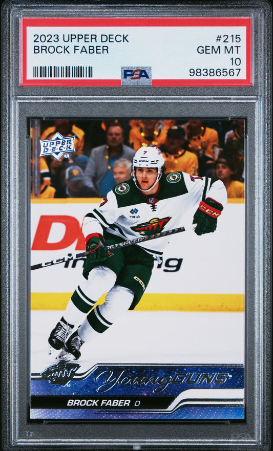 Brock Faber 2023 Upper Deck Rookie #215 PSA 10 Gem Mint 6567