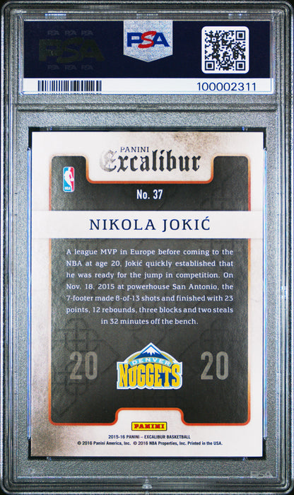 Nikola Jokic 2015 Panini Excalibur Team 2020 Rookie PSA 10 Gem Mint
