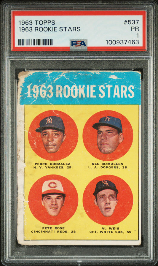 Pete Rose 1963 Topps RC #537 PSA 1 Poor 7463
