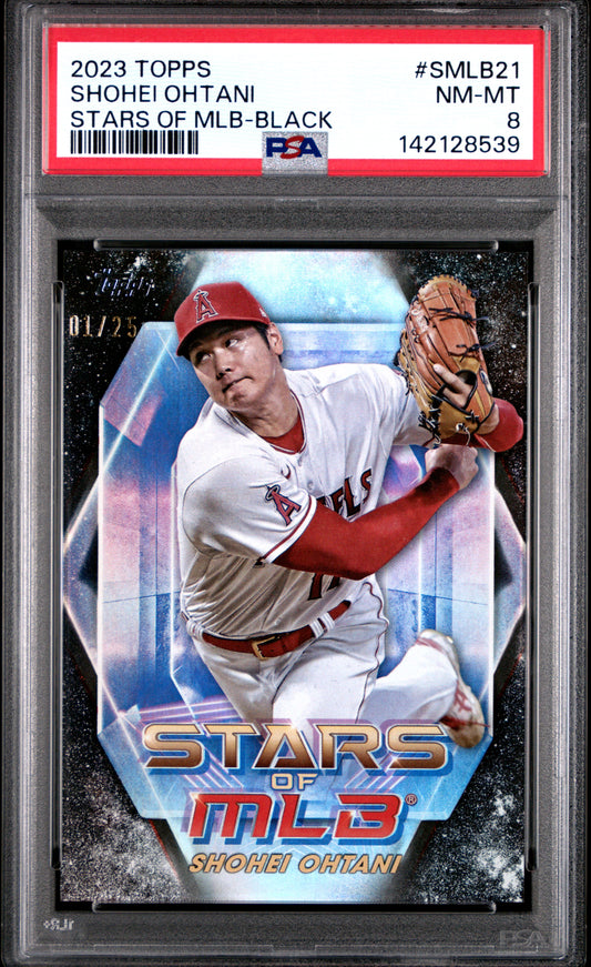 Shohei Ohtani 2023 Topps Stars of the MLB Black Parallel #1/25 PSA 8 Nm-Mint