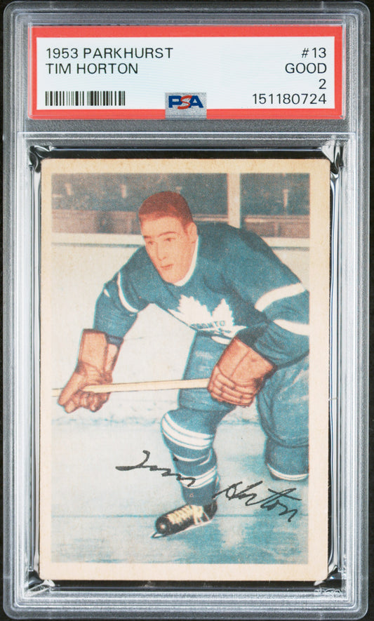 Tim Horton 1953 Parkhurst #13 PSA 2 Good