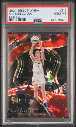 Caitlin Clark 2024 Panini Select WNBA #218 Rookie Red Ice PSA 10 Gem Mint