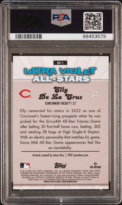 Elly de la Cruz 2024 Topps Chrome Ultraviolet All-Stars PSA 10 Gem Mint