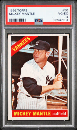 Mickey Mantle 1966 Topps #50 PSA 4 VG-EX