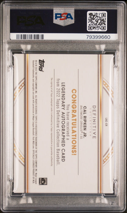 Cal Ripken Jr 2022 Topps Definitive Legendary Auto #11/25 PSA 10 Auto 10
