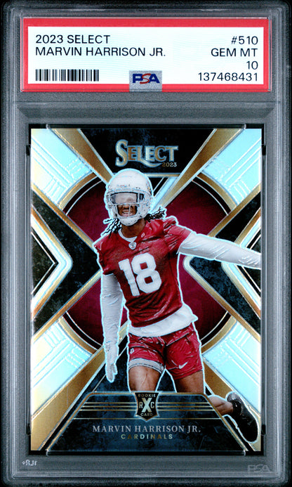 Marvin Harrison Jr. 2023 Panini Select XRC #510 PSA 10 Gem Mint