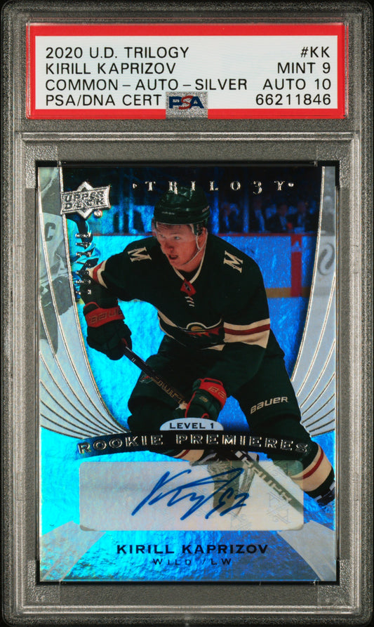 Kirill Kaprizov 2020 Upper Deck Trilogy Rookie Auto #160/249 PSA 9 Auto 10