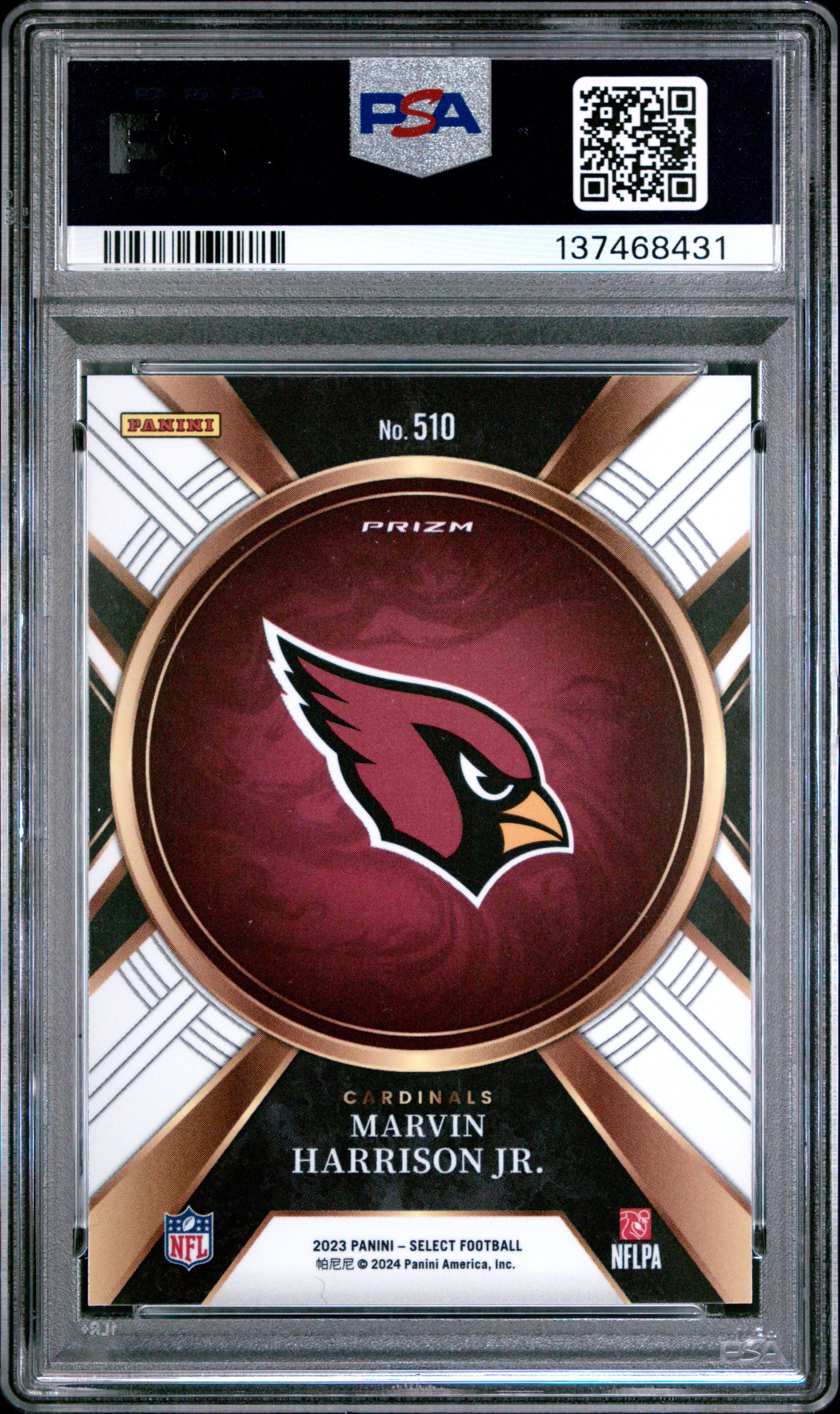 Marvin Harrison Jr. 2023 Panini Select XRC #510 PSA 10 Gem Mint