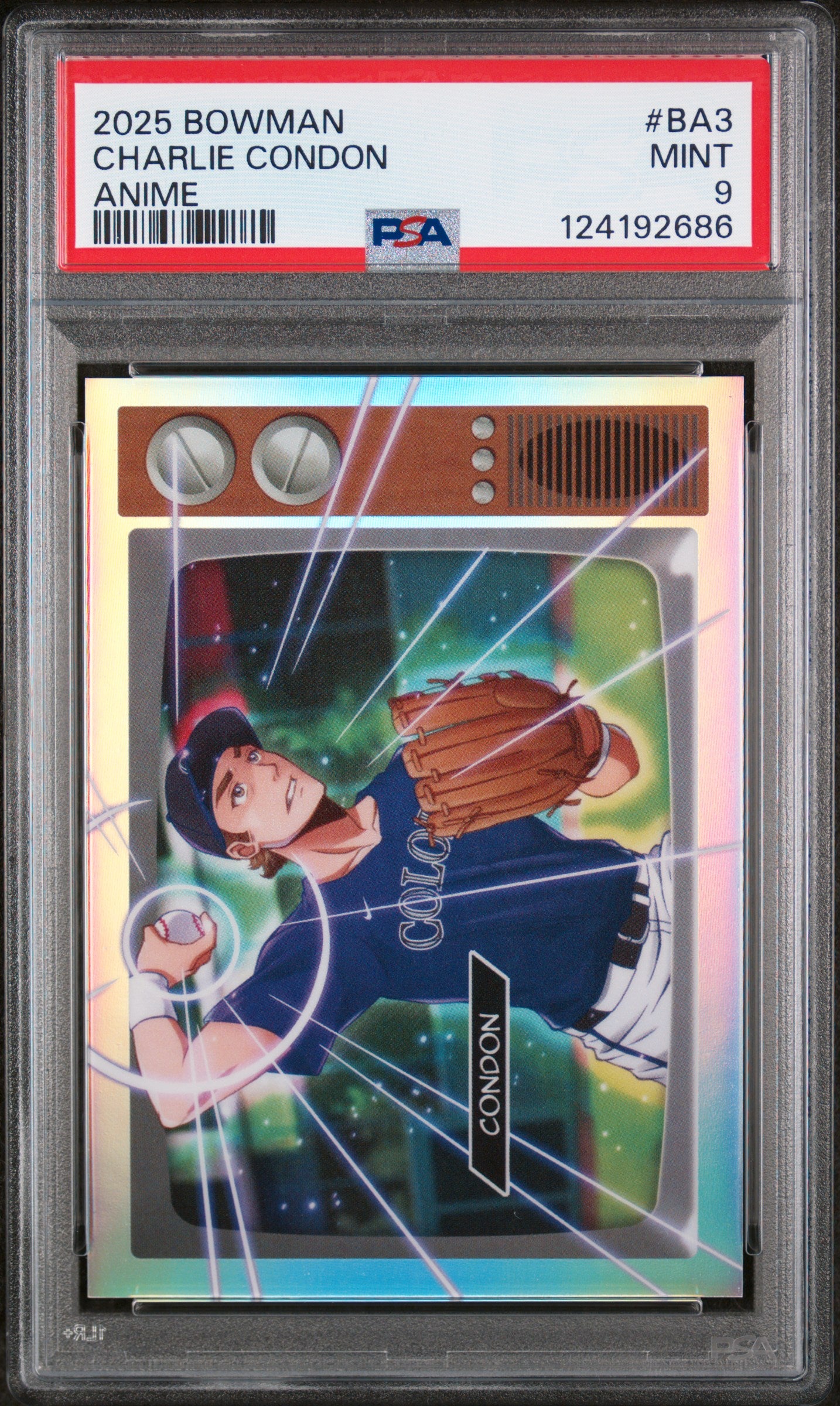 Charlie Condon 2025 Bowman Anime #BA3 PSA 9 Mint