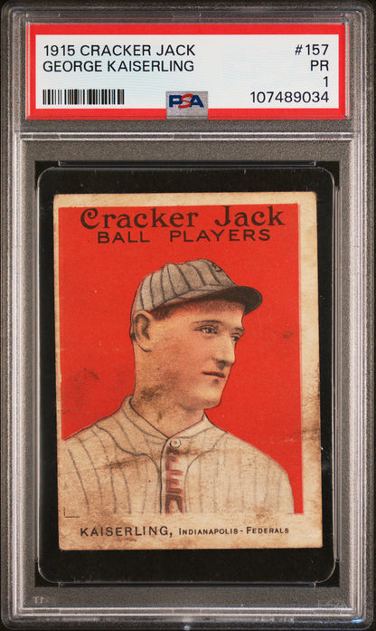 George Kaiserling 1915 Cracker Jack #157 PSA 1 Poor