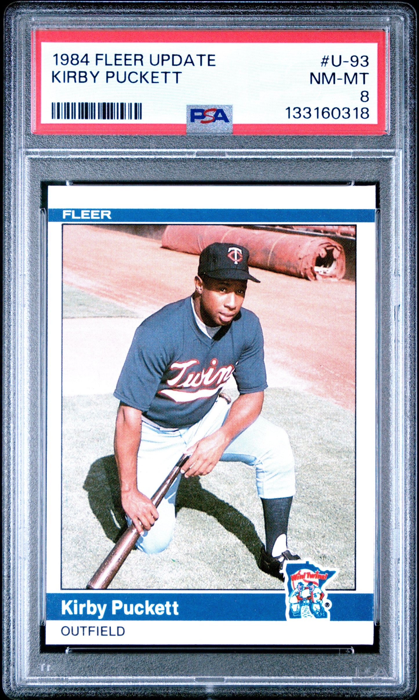 Kirby Puckett 1984 Fleer Update Rookie #U93 PSA 8 Nm-Mint