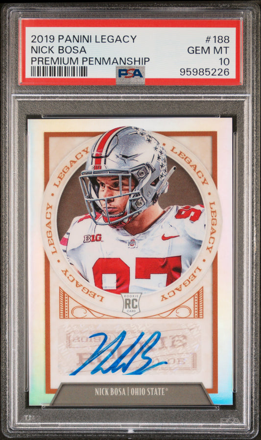 Joey Bosa 2019 Panini Legacy Premium Penmanship Autograph PSA 10 Gem Mint