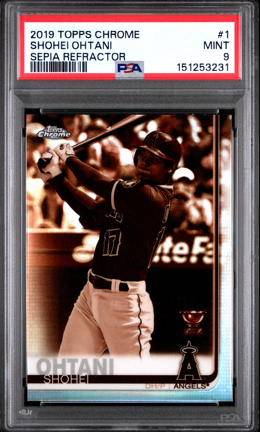 Shohei Ohtani 2019 Topps Chrome #1 Sepia Refractor PSA 9 Mint 3231