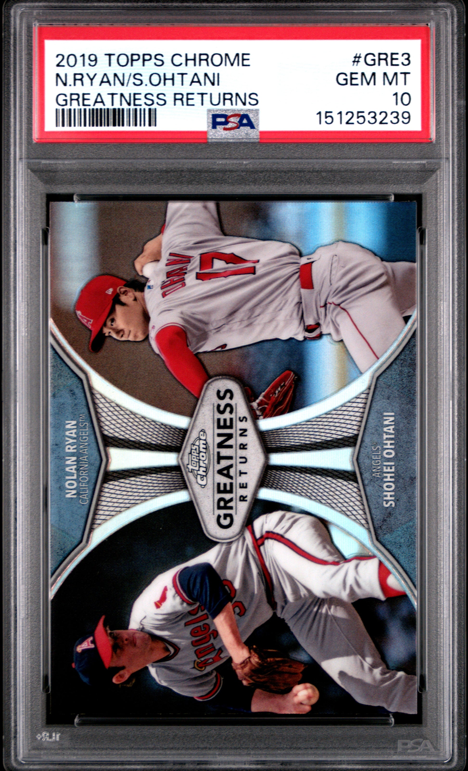 Shohei Ohtani + Nolan Ryan 2019 Topps Chrome Greatness Returns PSA 10 Gem Mint 3239