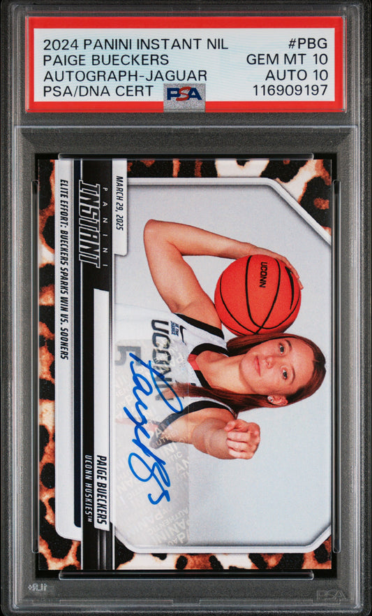 Paige Bueckers 2024 Panini Instant NIL National Champions Auto #9/10 PSA 10 Auto 10