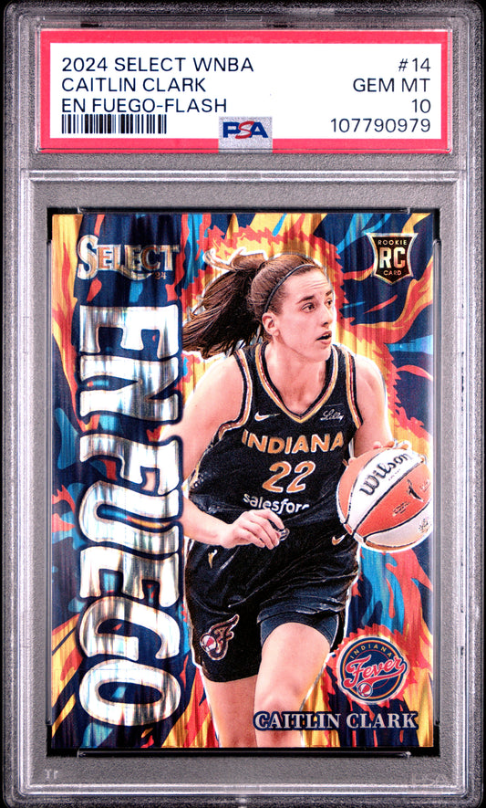 Caitlin Clark 2023 Panini Select WNBA En Fuego Flash PSA 10 Gem Mint