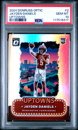 Jayden Daniels 2024 Donruss Optic Uptowns PSA 10 Gem Mint 8317